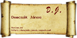 Demcsák János névjegykártya